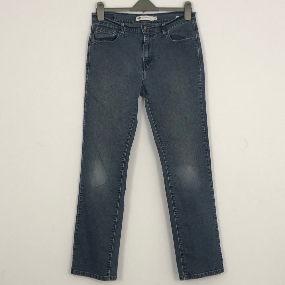 Levis 505 Straight Leg Blue Jeans Womens 10 Medium Wash Mid Rise 90s Casual